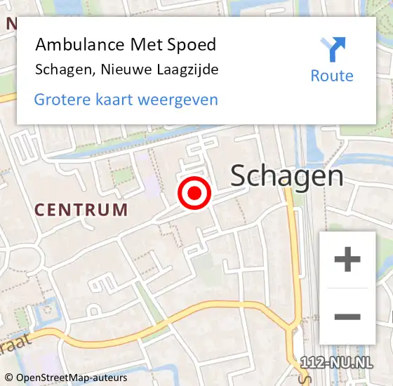 Locatie op kaart van de 112 melding: Ambulance Met Spoed Naar Schagen, Nieuwe Laagzijde op 29 juli 2024 15:21