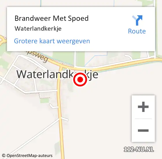 Locatie op kaart van de 112 melding: Brandweer Met Spoed Naar Waterlandkerkje op 29 juli 2024 15:26