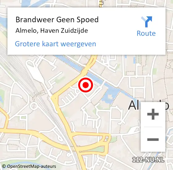 Locatie op kaart van de 112 melding: Brandweer Geen Spoed Naar Almelo, Haven Zuidzijde op 29 juli 2024 16:06