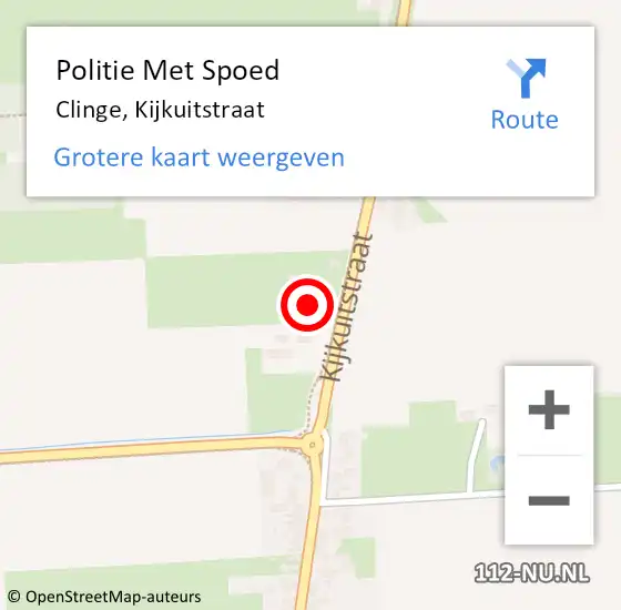 Locatie op kaart van de 112 melding: Politie Met Spoed Naar Clinge, Kijkuitstraat op 29 juli 2024 16:13