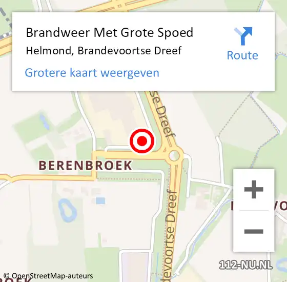 Locatie op kaart van de 112 melding: Brandweer Met Grote Spoed Naar Helmond, Brandevoortse Dreef op 29 juli 2024 16:38