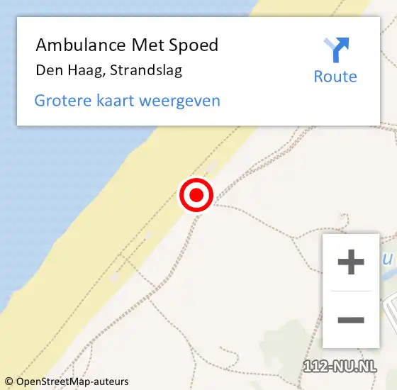 Locatie op kaart van de 112 melding: Ambulance Met Spoed Naar Den Haag, Strandslag op 29 juli 2024 16:56