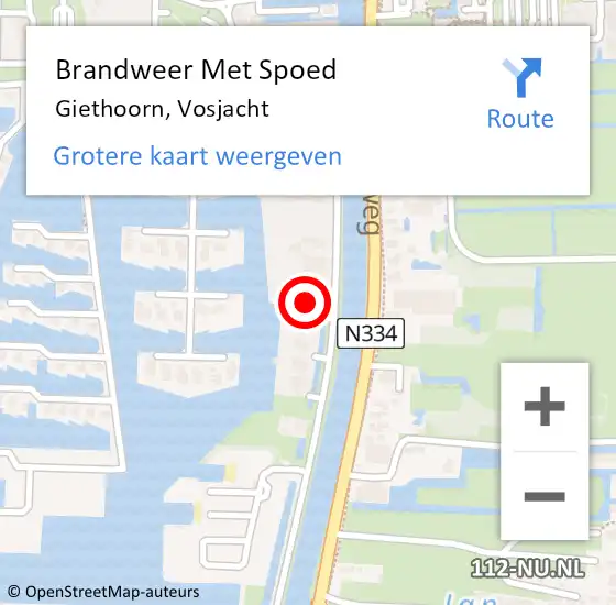 Locatie op kaart van de 112 melding: Brandweer Met Spoed Naar Giethoorn, Vosjacht op 29 juli 2024 16:58