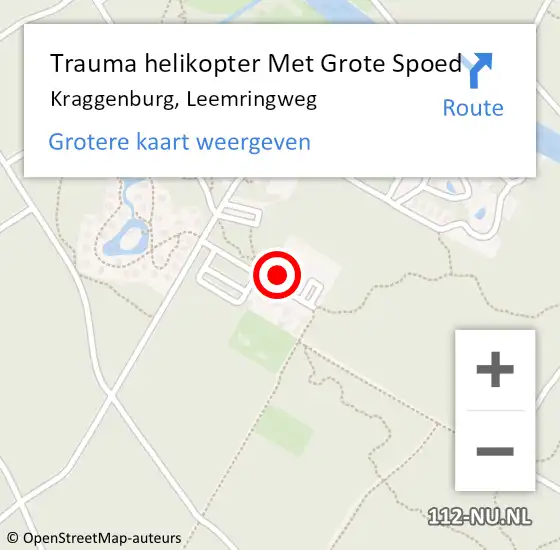 Locatie op kaart van de 112 melding: Trauma helikopter Met Grote Spoed Naar Kraggenburg, Leemringweg op 29 juli 2024 16:59