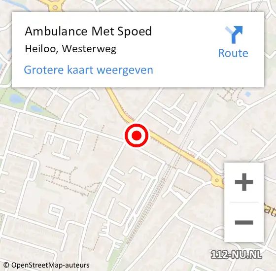 Locatie op kaart van de 112 melding: Ambulance Met Spoed Naar Heiloo, Westerweg op 29 juli 2024 17:22