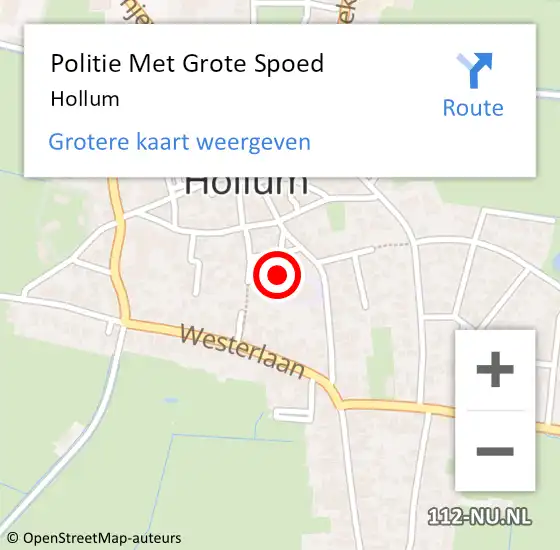 Locatie op kaart van de 112 melding: Politie Met Grote Spoed Naar Hollum op 29 juli 2024 17:35