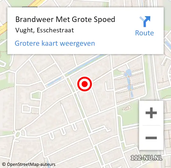 Locatie op kaart van de 112 melding: Brandweer Met Grote Spoed Naar Vught, Esschestraat op 29 juli 2024 18:14