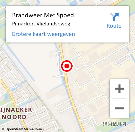 Locatie op kaart van de 112 melding: Brandweer Met Spoed Naar Pijnacker, Vlielandseweg op 29 juli 2024 18:15