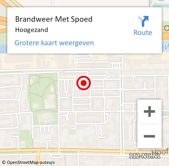 Locatie op kaart van de 112 melding: Brandweer Met Spoed Naar Hoogezand op 29 juli 2024 18:15