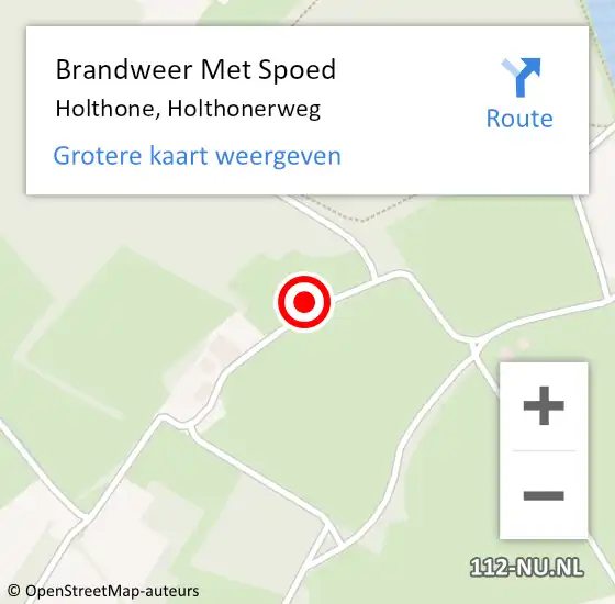 Locatie op kaart van de 112 melding: Brandweer Met Spoed Naar Holthone, Holthonerweg op 29 juli 2024 18:16