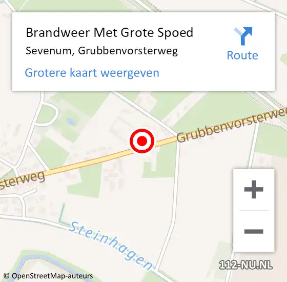 Locatie op kaart van de 112 melding: Brandweer Met Grote Spoed Naar Sevenum, Grubbenvorsterweg op 29 juli 2024 18:17