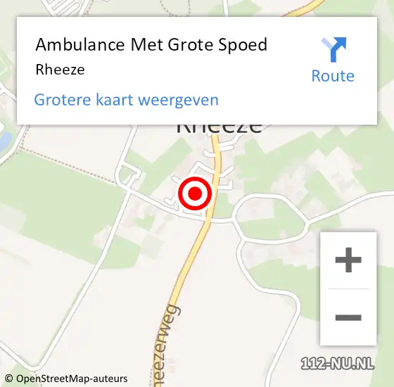 Locatie op kaart van de 112 melding: Ambulance Met Grote Spoed Naar Rheeze op 29 juli 2024 18:23