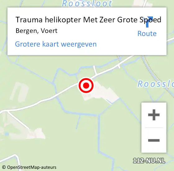 Locatie op kaart van de 112 melding: Trauma helikopter Met Zeer Grote Spoed Naar Bergen, Voert op 29 juli 2024 18:26