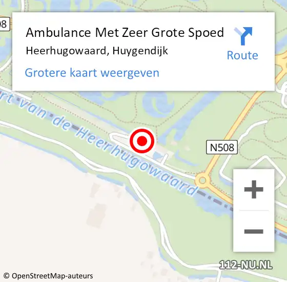 Locatie op kaart van de 112 melding: Ambulance Met Zeer Grote Spoed Naar Heerhugowaard, Huygendijk op 29 juli 2024 18:30
