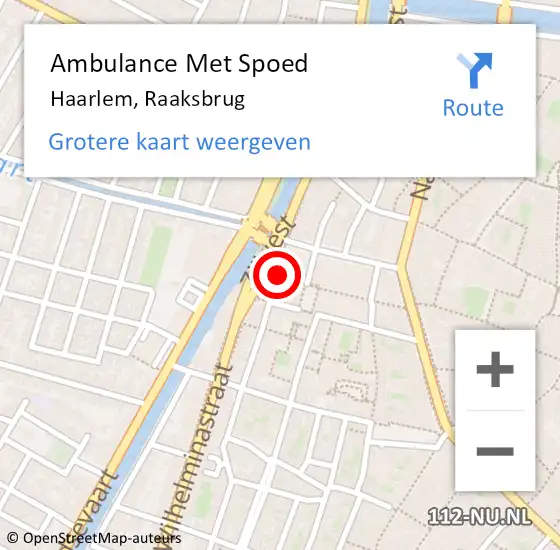 Locatie op kaart van de 112 melding: Ambulance Met Spoed Naar Haarlem, Raaksbrug op 29 juli 2024 18:54