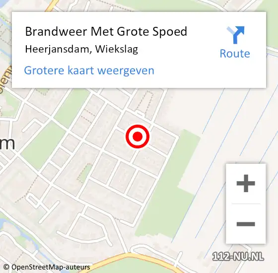 Locatie op kaart van de 112 melding: Brandweer Met Grote Spoed Naar Heerjansdam, Wiekslag op 29 juli 2024 18:55