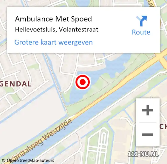 Locatie op kaart van de 112 melding: Ambulance Met Spoed Naar Hellevoetsluis, Volantestraat op 29 juli 2024 18:59