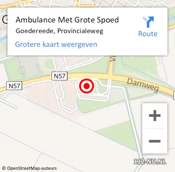 Locatie op kaart van de 112 melding: Ambulance Met Grote Spoed Naar Goedereede, Provincialeweg op 29 juli 2024 19:00