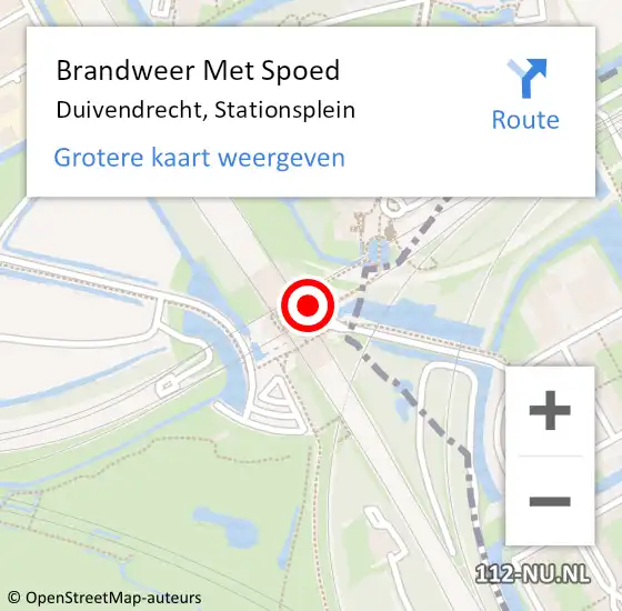 Locatie op kaart van de 112 melding: Brandweer Met Spoed Naar Duivendrecht, Stationsplein op 29 juli 2024 19:18