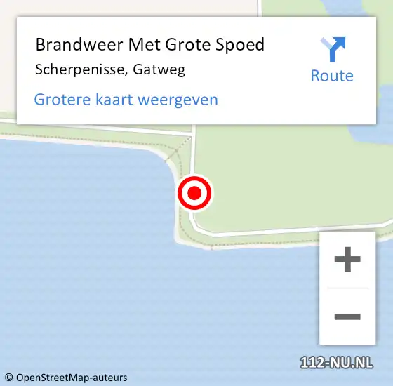 Locatie op kaart van de 112 melding: Brandweer Met Grote Spoed Naar Scherpenisse, Gatweg op 29 juli 2024 19:23