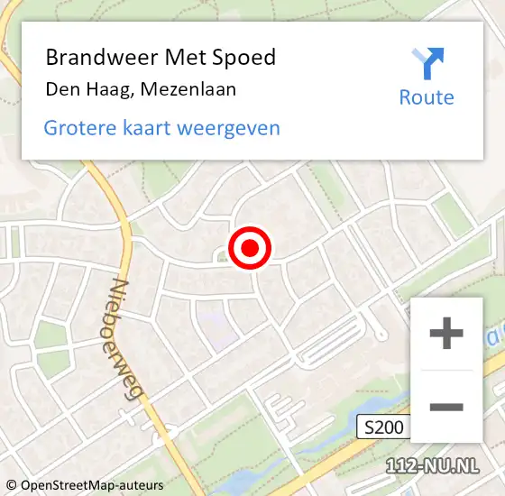 Locatie op kaart van de 112 melding: Brandweer Met Spoed Naar Den Haag, Mezenlaan op 29 juli 2024 19:27