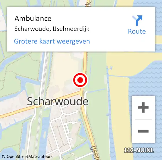 Locatie op kaart van de 112 melding: Ambulance Scharwoude, IJselmeerdijk op 29 juli 2024 19:30