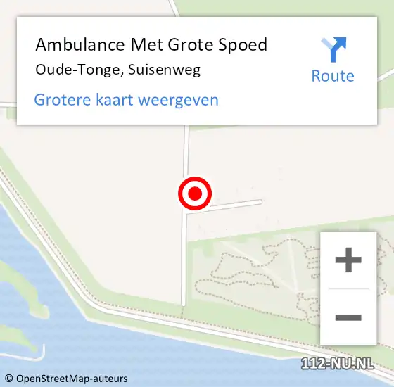 Locatie op kaart van de 112 melding: Ambulance Met Grote Spoed Naar Oude-Tonge, Suisenweg op 29 juli 2024 19:40