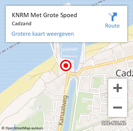 Locatie op kaart van de 112 melding: KNRM Met Grote Spoed Naar Cadzand op 29 juli 2024 19:50