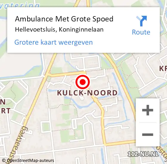 Locatie op kaart van de 112 melding: Ambulance Met Grote Spoed Naar Hellevoetsluis, Koninginnelaan op 29 juli 2024 19:56