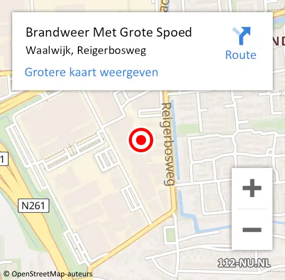 Locatie op kaart van de 112 melding: Brandweer Met Grote Spoed Naar Waalwijk, Reigerbosweg op 29 juli 2024 20:47