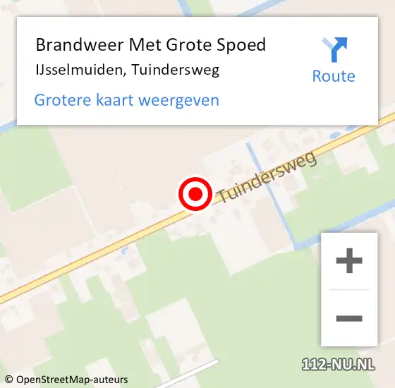 Locatie op kaart van de 112 melding: Brandweer Met Grote Spoed Naar IJsselmuiden, Tuindersweg op 29 juli 2024 21:35