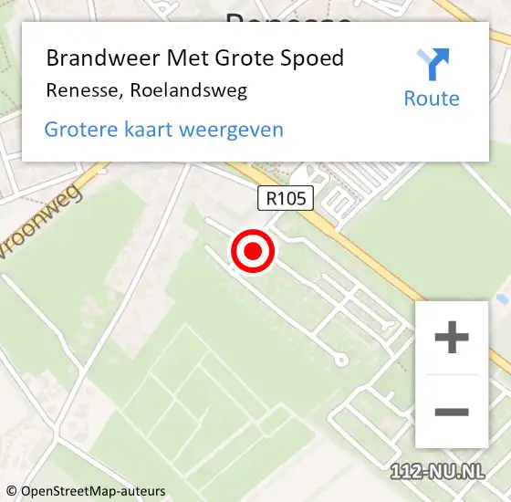 Locatie op kaart van de 112 melding: Brandweer Met Grote Spoed Naar Renesse, Roelandsweg op 29 juli 2024 21:39