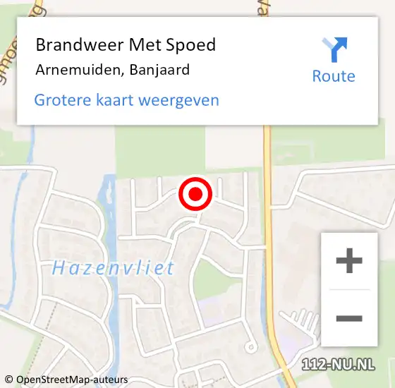 Locatie op kaart van de 112 melding: Brandweer Met Spoed Naar Arnemuiden, Banjaard op 14 oktober 2014 17:57