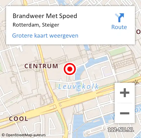 Locatie op kaart van de 112 melding: Brandweer Met Spoed Naar Rotterdam, Steiger op 29 juli 2024 22:00