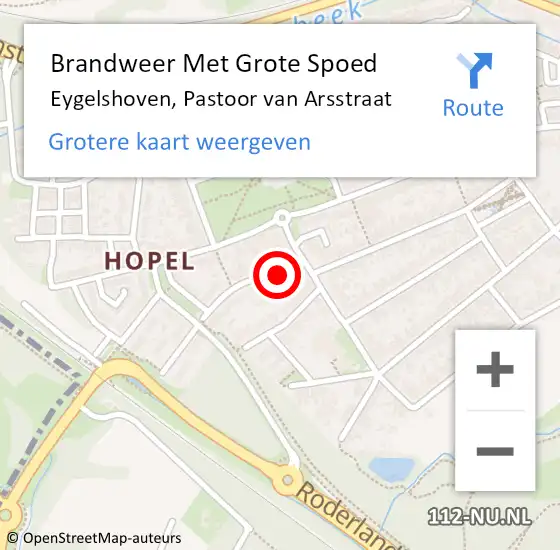 Locatie op kaart van de 112 melding: Brandweer Met Grote Spoed Naar Eygelshoven, Pastoor van Arsstraat op 29 juli 2024 22:15