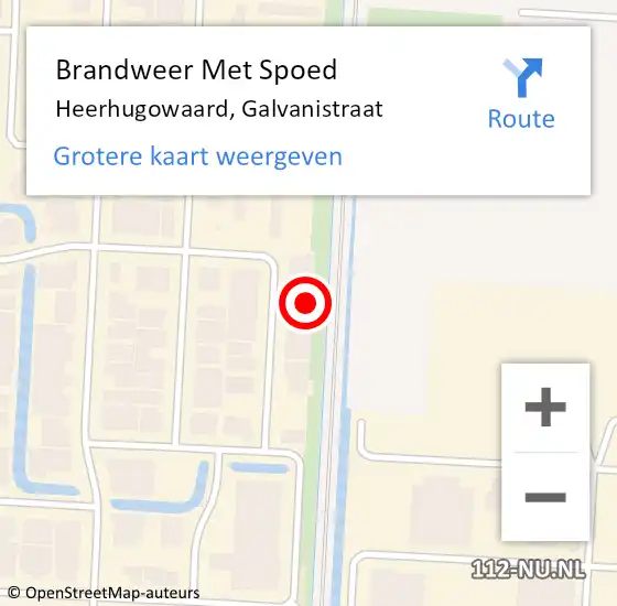 Locatie op kaart van de 112 melding: Brandweer Met Spoed Naar Heerhugowaard, Galvanistraat op 29 juli 2024 22:19