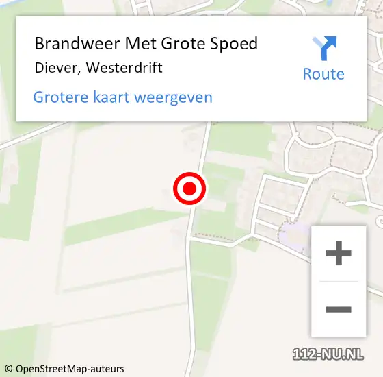 Locatie op kaart van de 112 melding: Brandweer Met Grote Spoed Naar Diever, Westerdrift op 14 oktober 2014 17:59