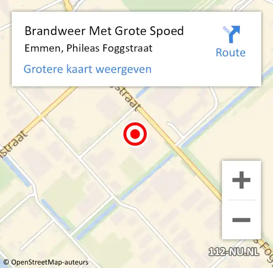 Locatie op kaart van de 112 melding: Brandweer Met Grote Spoed Naar Emmen, Phileas Foggstraat op 29 juli 2024 22:39