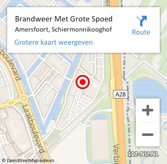 Locatie op kaart van de 112 melding: Brandweer Met Grote Spoed Naar Amersfoort, Schiermonnikooghof op 29 juli 2024 23:28