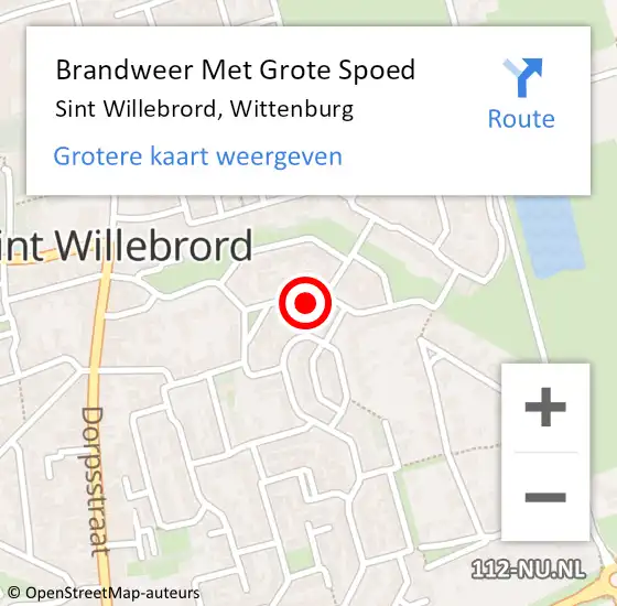 Locatie op kaart van de 112 melding: Brandweer Met Grote Spoed Naar Sint Willebrord, Wittenburg op 30 juli 2024 00:41