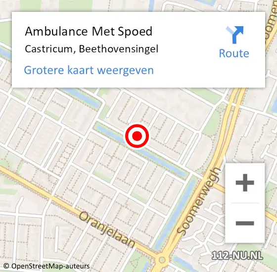 Locatie op kaart van de 112 melding: Ambulance Met Spoed Naar Castricum, Beethovensingel op 30 juli 2024 02:21