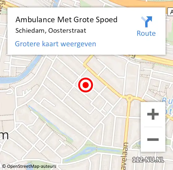 Locatie op kaart van de 112 melding: Ambulance Met Grote Spoed Naar Schiedam, Oosterstraat op 30 juli 2024 02:35