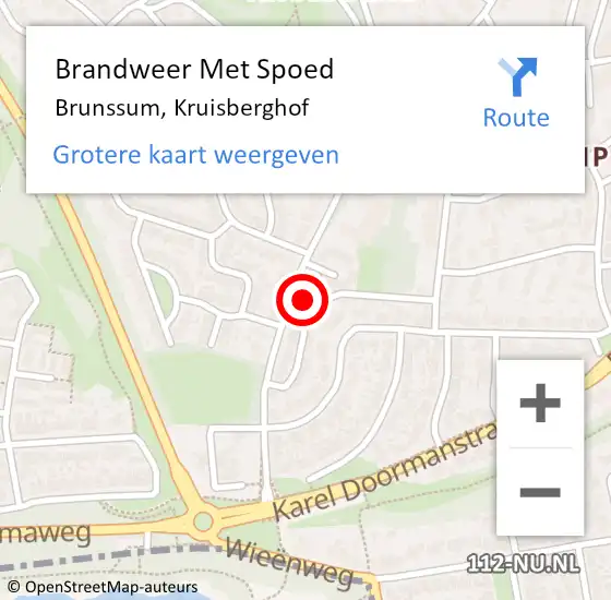 Locatie op kaart van de 112 melding: Brandweer Met Spoed Naar Brunssum, Kruisberghof op 30 juli 2024 05:40