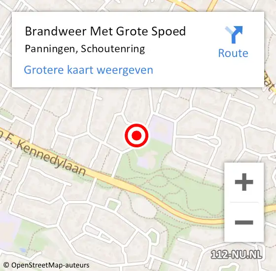 Locatie op kaart van de 112 melding: Brandweer Met Grote Spoed Naar Panningen, Schoutenring op 30 juli 2024 07:17