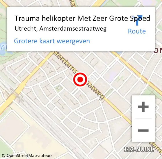 Locatie op kaart van de 112 melding: Trauma helikopter Met Zeer Grote Spoed Naar Utrecht, Amsterdamsestraatweg op 30 juli 2024 08:12