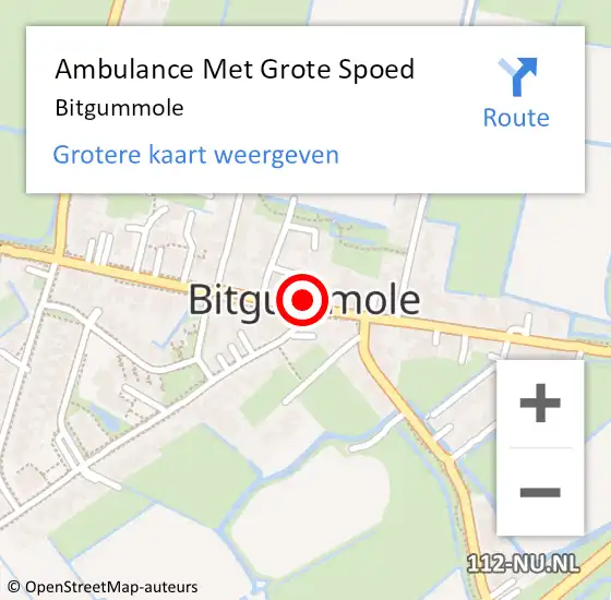 Locatie op kaart van de 112 melding: Ambulance Met Grote Spoed Naar Bitgummole op 30 juli 2024 08:41