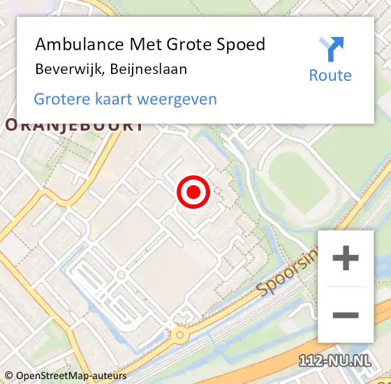 Locatie op kaart van de 112 melding: Ambulance Met Grote Spoed Naar Beverwijk, Beijneslaan op 30 juli 2024 08:46