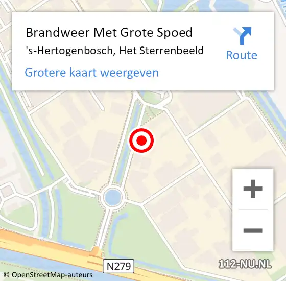 Locatie op kaart van de 112 melding: Brandweer Met Grote Spoed Naar 's-Hertogenbosch, Het Sterrenbeeld op 30 juli 2024 09:23