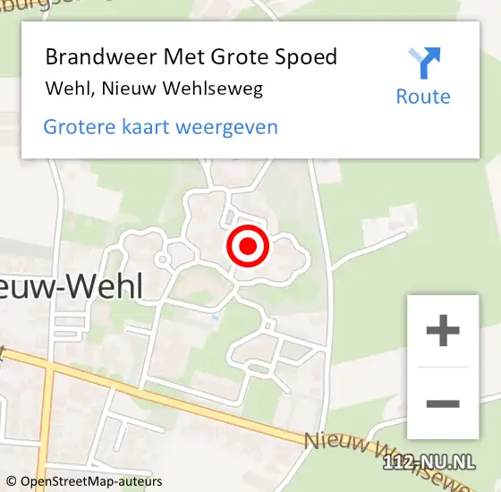 Locatie op kaart van de 112 melding: Brandweer Met Grote Spoed Naar Wehl, Nieuw Wehlseweg op 30 juli 2024 09:33