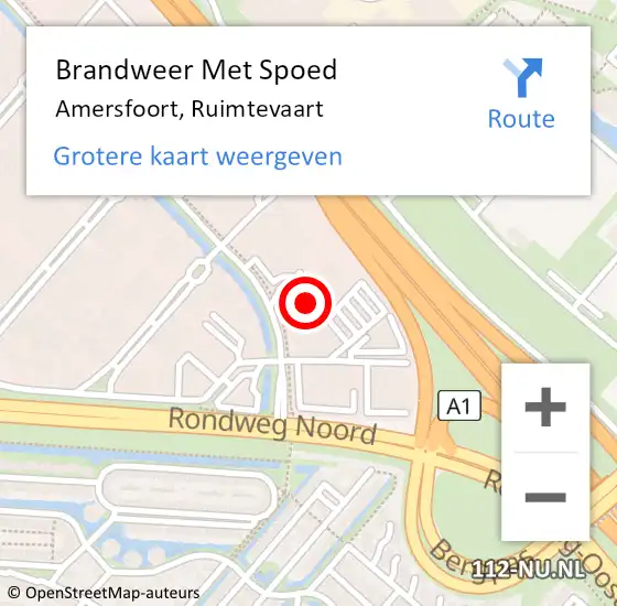 Locatie op kaart van de 112 melding: Brandweer Met Spoed Naar Amersfoort, Ruimtevaart op 30 juli 2024 09:47